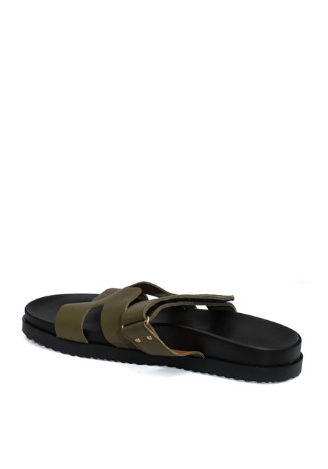 Green leather sandal VINCENT VEGA | MILOBUCCIA-MUSCHIO